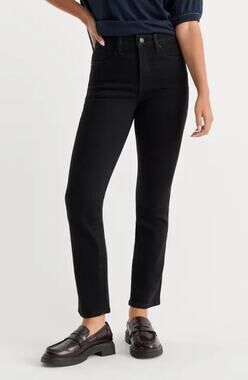 NWT Good American Good Legs Straight Jeans Black Size 18 Plus High Rise 27.5